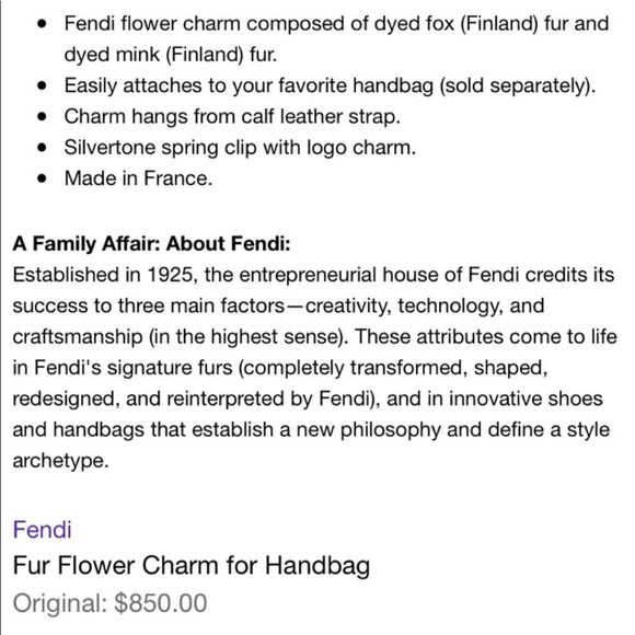 Fendi Fur Flower Bag Charm - Picture 8 of 8